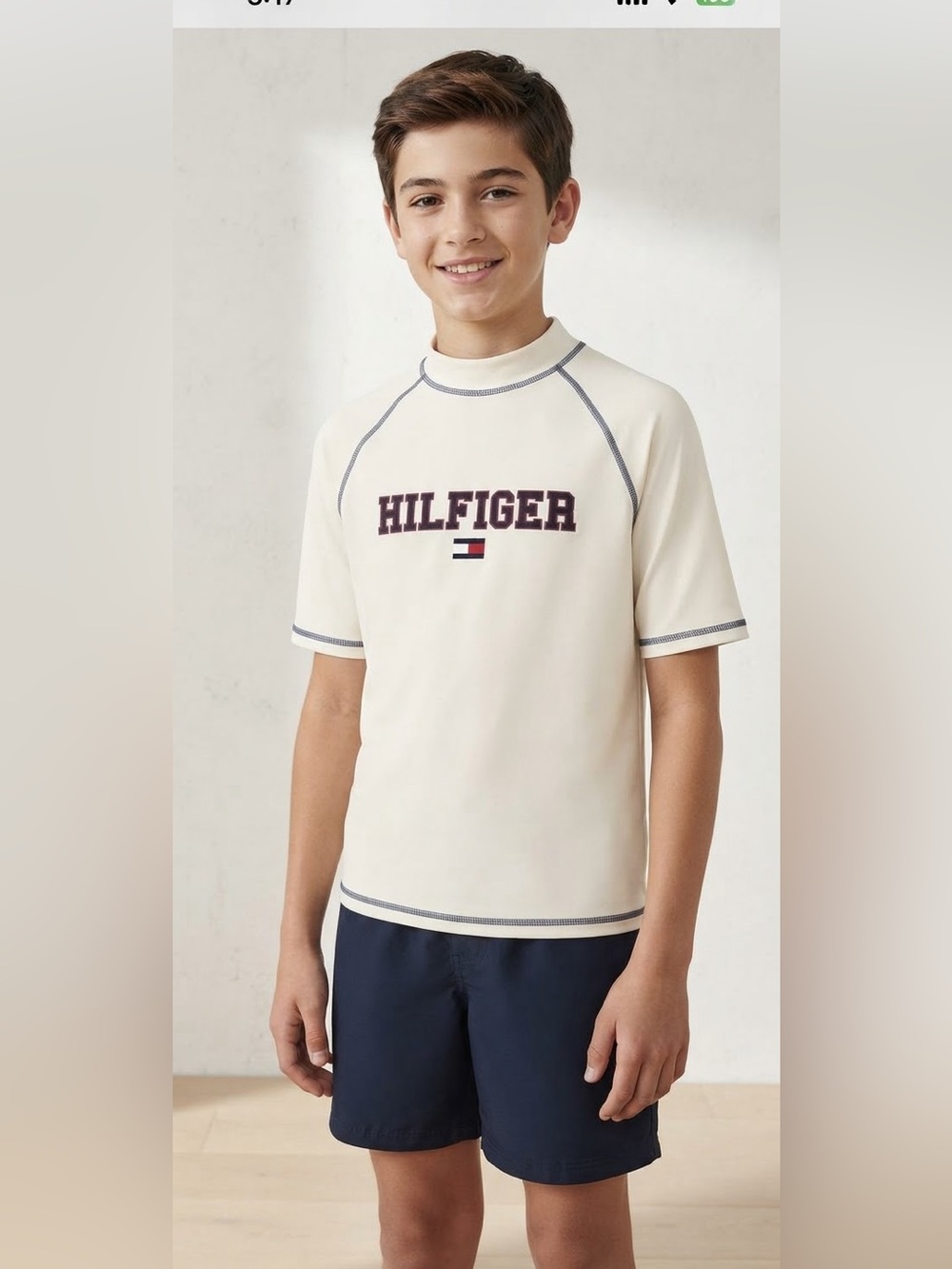 Tommy Hilfiger Kids XL Athletic Rash Guard - UPF 50+
